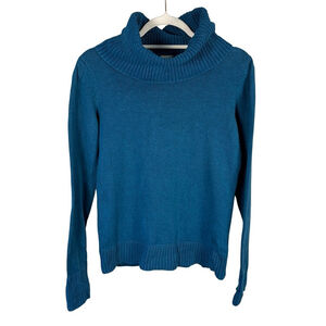 Esprit Teal Cowl Neck Sweater Size S Cozy Minimalist Classic Fall Winter